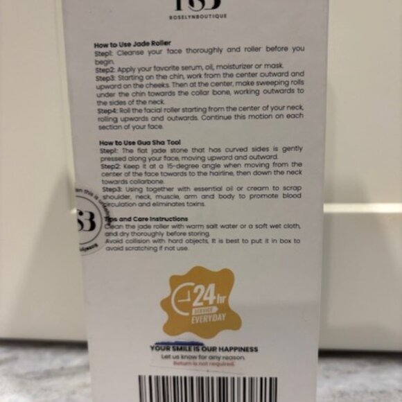 New In Box Roller @ Gua Sha Facial Massage Jade Roller Dark Green - Picture 2 of 7